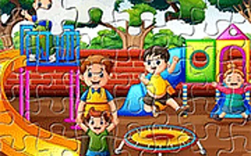 Playing Kids Jigsaw