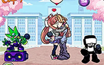 Senpai and Monika Kissing