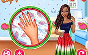 Princesses Love Watermelon Manicure