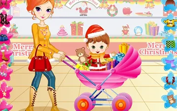 Pretty Shooping Mom and Baby