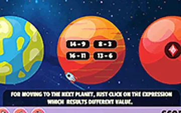 Planet Explorer Subtraction game preview