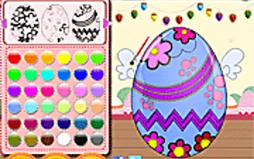 Color Girls Easter Eggs Painting