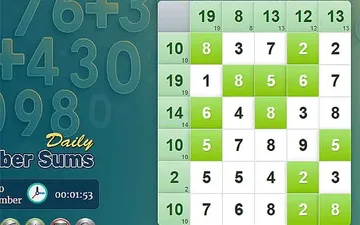 Daily Number Sums game preview