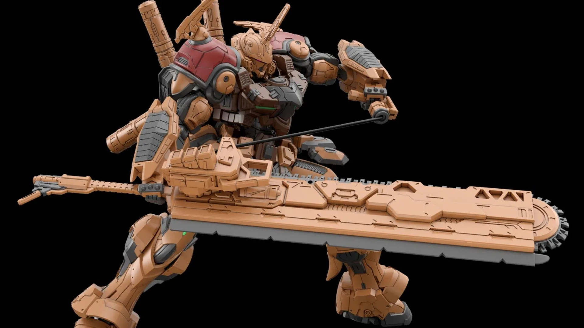I've been skeptical about Bandai Namco's upcoming Gundam game—but then I saw this model kit's chainsaw macuahuitl